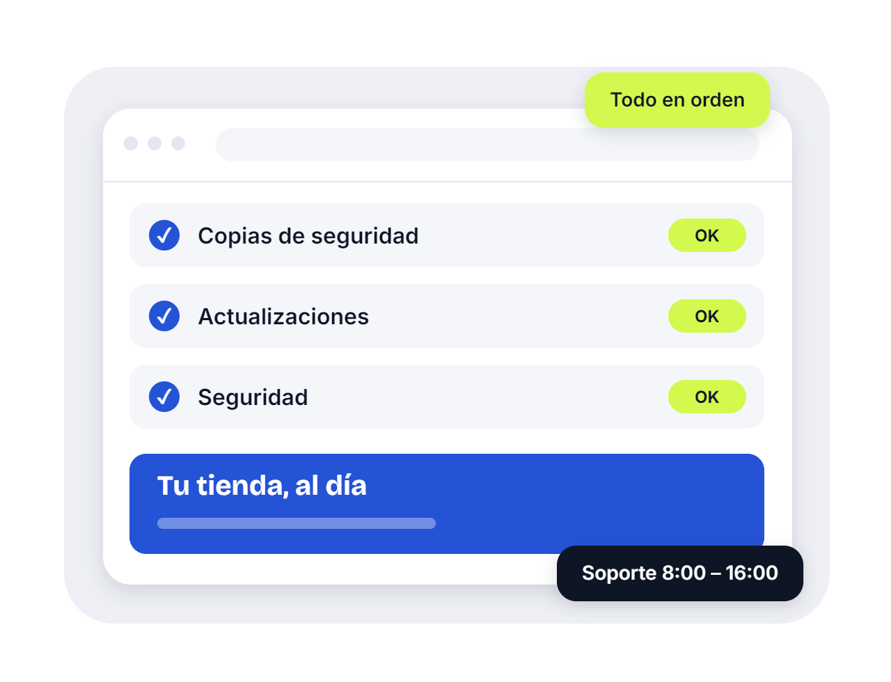 Ilustración del mantenimiento de una tienda online