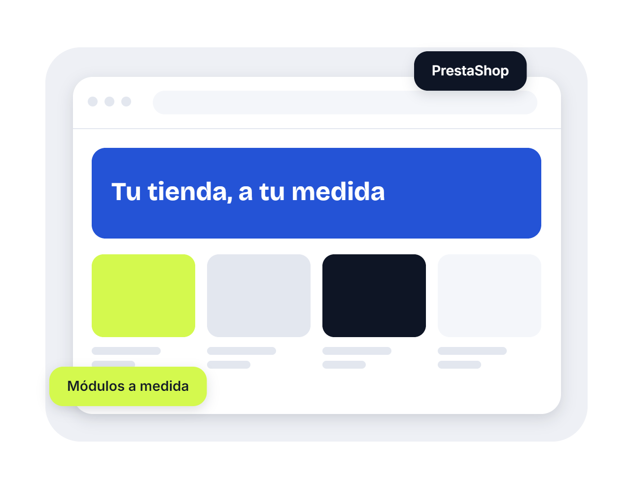 Ilustración de una tienda online PrestaShop